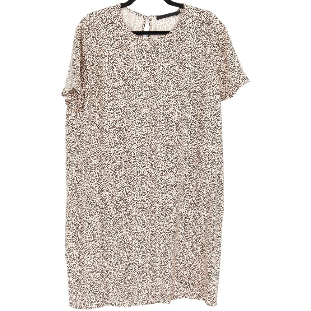 Jenni Kayne Women's Leopard Print Shirt Dress Size XL Short Sleeve Viscose